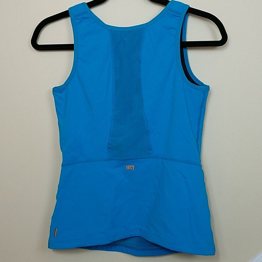 Lucy Blue Workout Tank Top with Underwire Bra - Picture 3 of 8